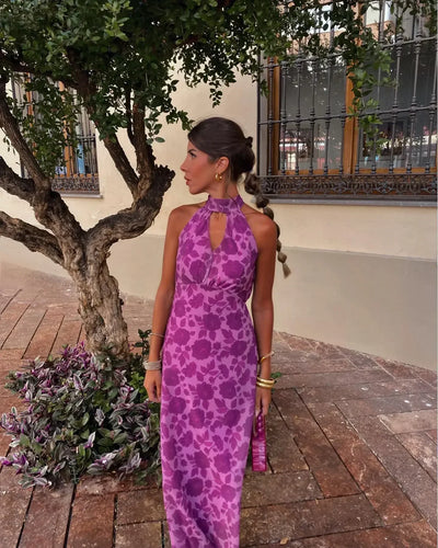 Sexy Blumenkleid mit Verführerischem Ausschnitt