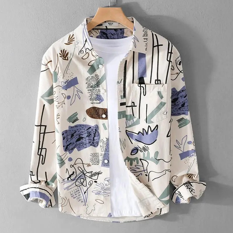 Kiesses - Nature's Canvas Spread Collar Shirt