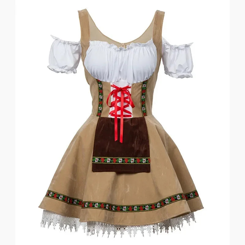 Damen Mini Elegante Oktoberfest Dirndl Kleid