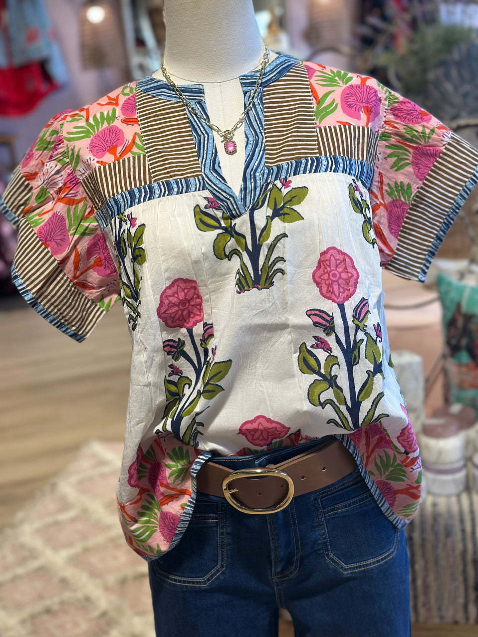 Minta – Lässige Bluse Mit Blumen Ausdrucken