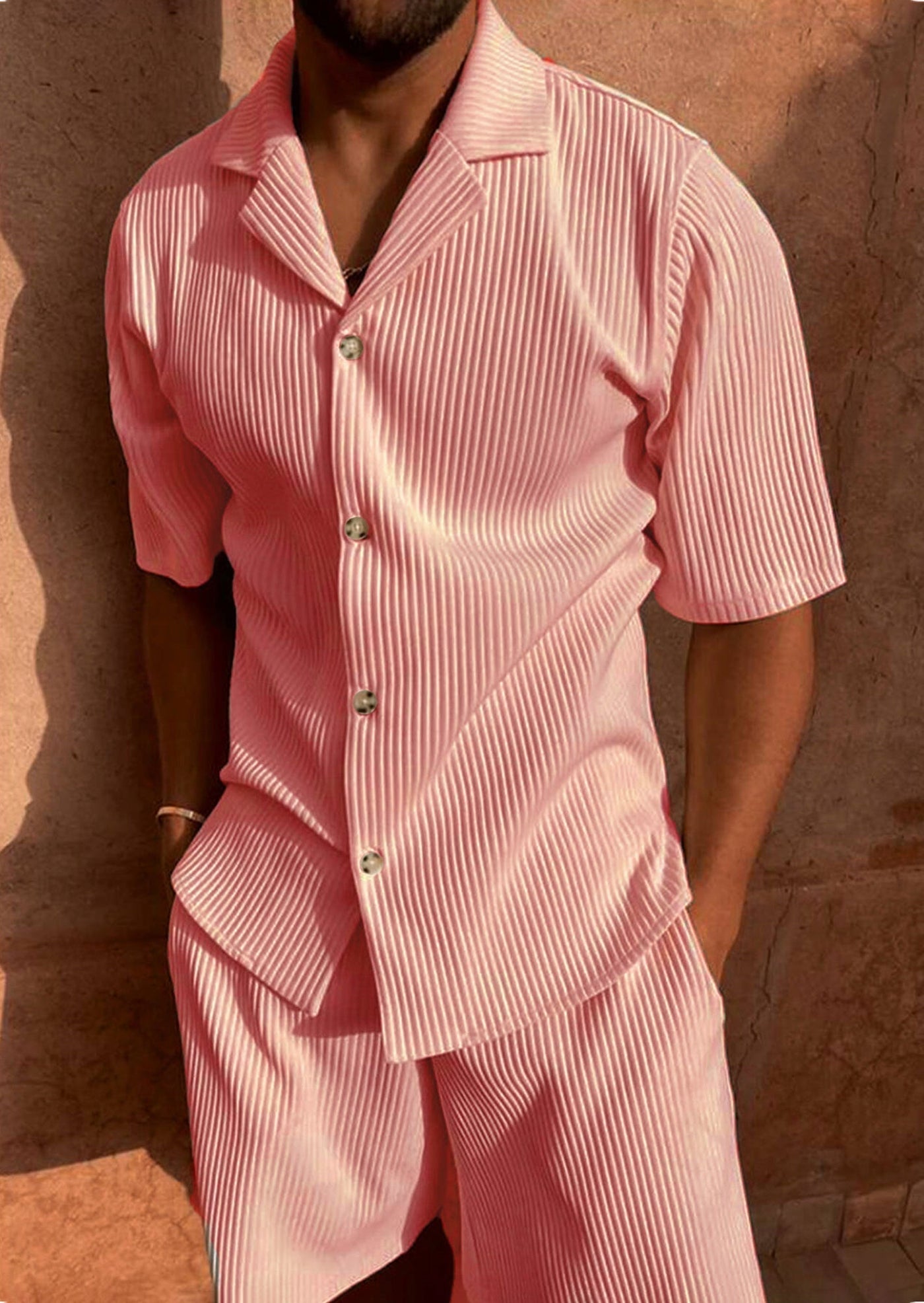 Ardian - Cord Hemd Mit Kurzen Ärmeln Und Kurze Hose Satz