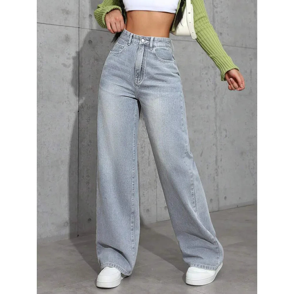 Damen Hohe Taille Baggy Jeans | Lässig