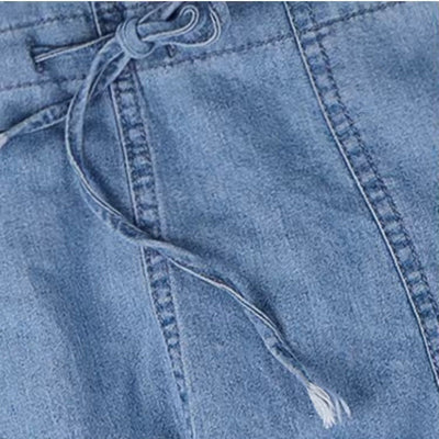 Carly – Lässiger Denim Overall Mit Kordelzug In Der Taille