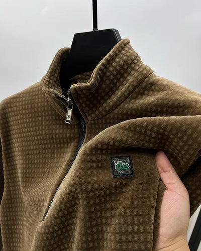 Matthew - Luxus-Alpaka-Fleece-Pullover mit Halbreißverschluss