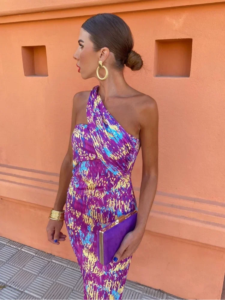 Svetlena – Elegantes Maxi Kleid Mit Einer Schulter