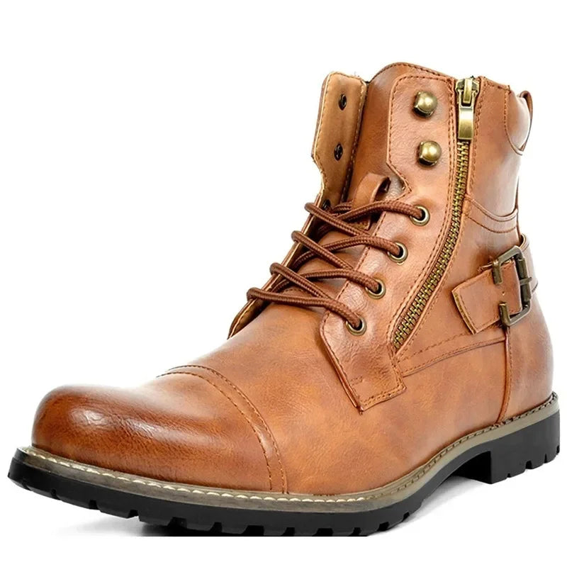 Mittellange Schnürstiefel aus Leder für Herren