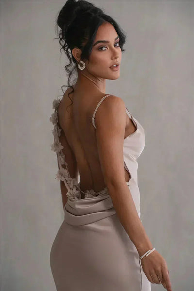 Cassiane - Satin Blumen Kleid