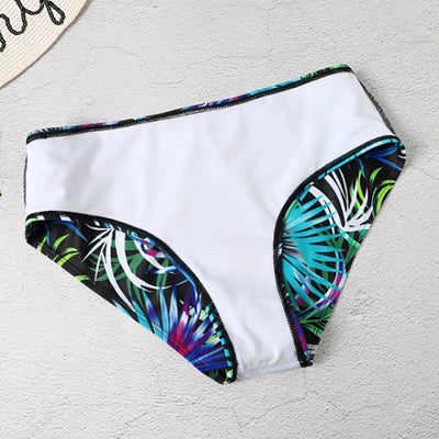 Heidi-Mode | Tropischer High Waist Bikini Zweiteiler