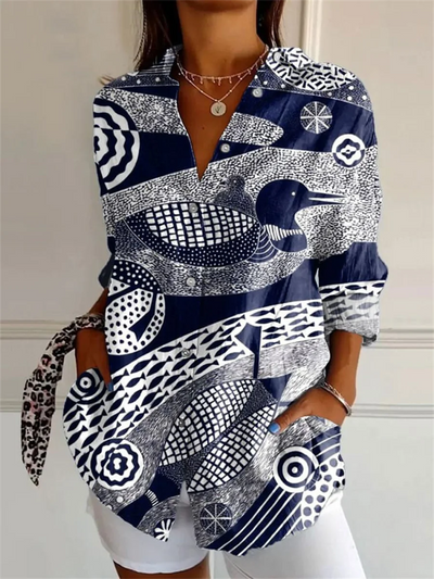 Damen Elegante Button Down Hemd | Langarm