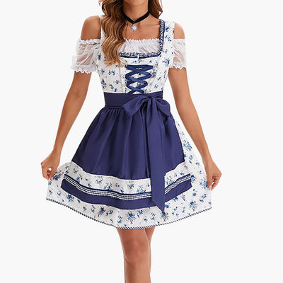 Schulterfreies Dirndl Kleid für Damen - Oktoberfest 2025