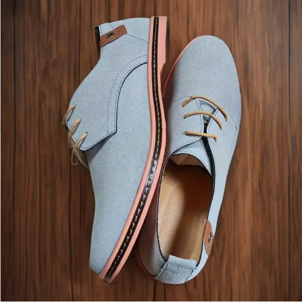 Klassische Herren-Derby-Schuhe in Grau – Elegantes Design aus Wildleder