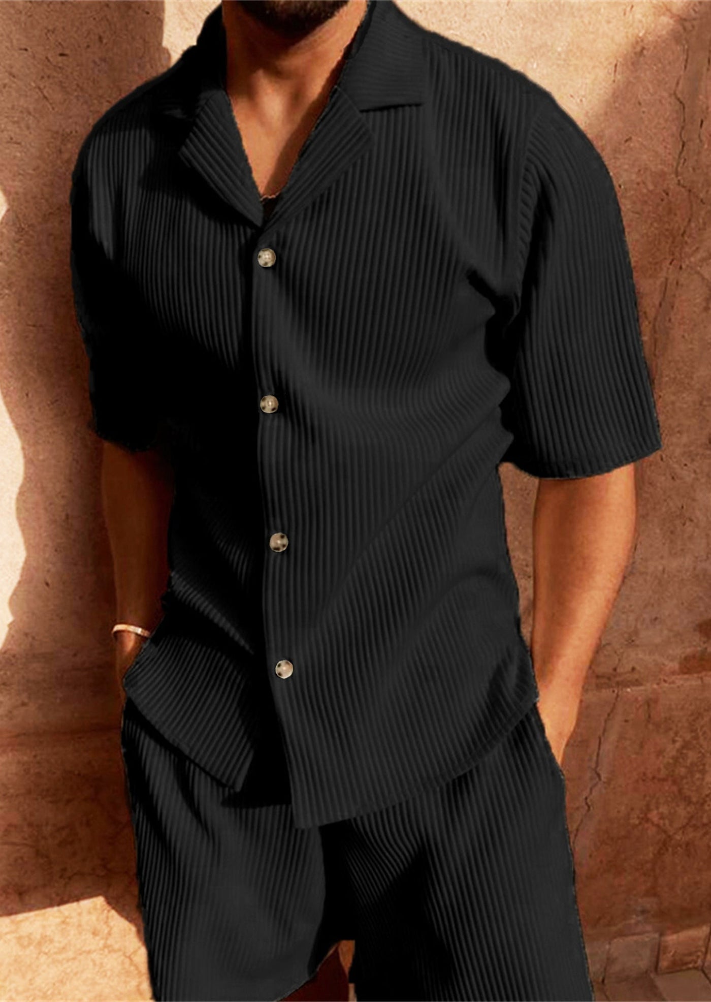 Ardian - Cord Hemd Mit Kurzen Ärmeln Und Kurze Hose Satz