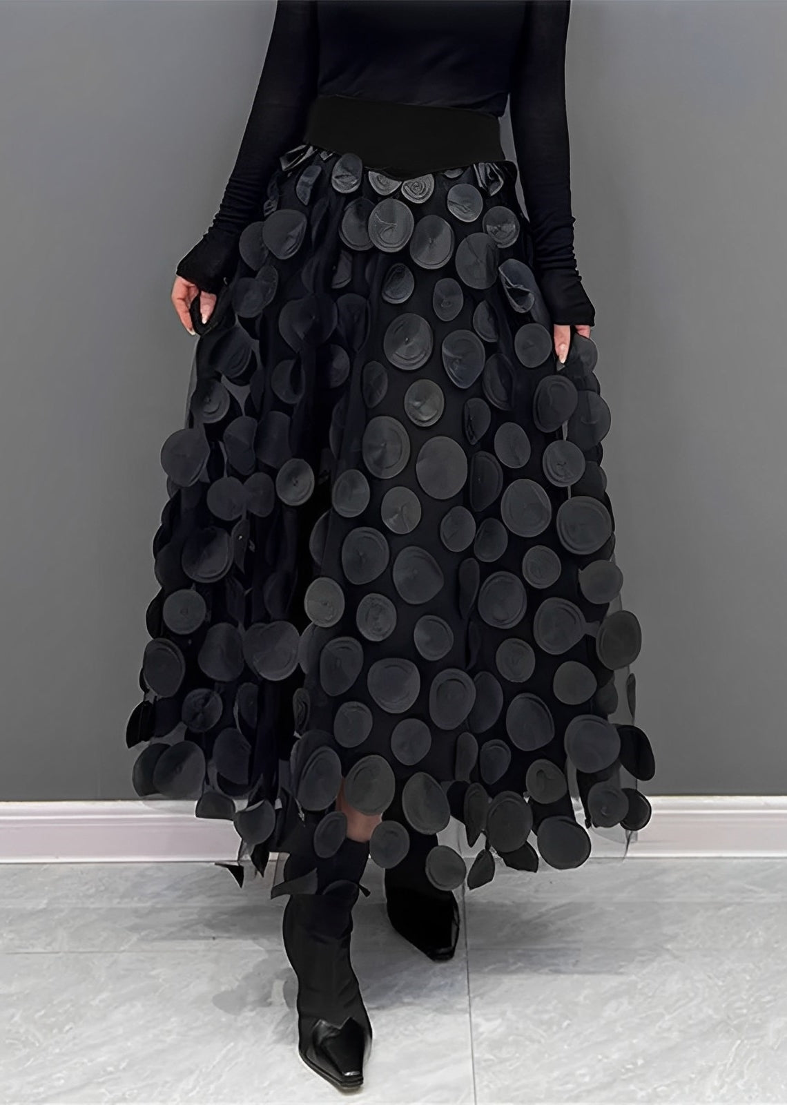 Peaches - Schwarzer Gepunkteter Wickelrock