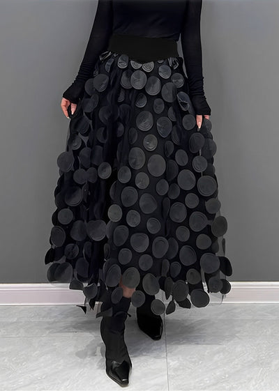 Peaches - Schwarzer Gepunkteter Wickelrock