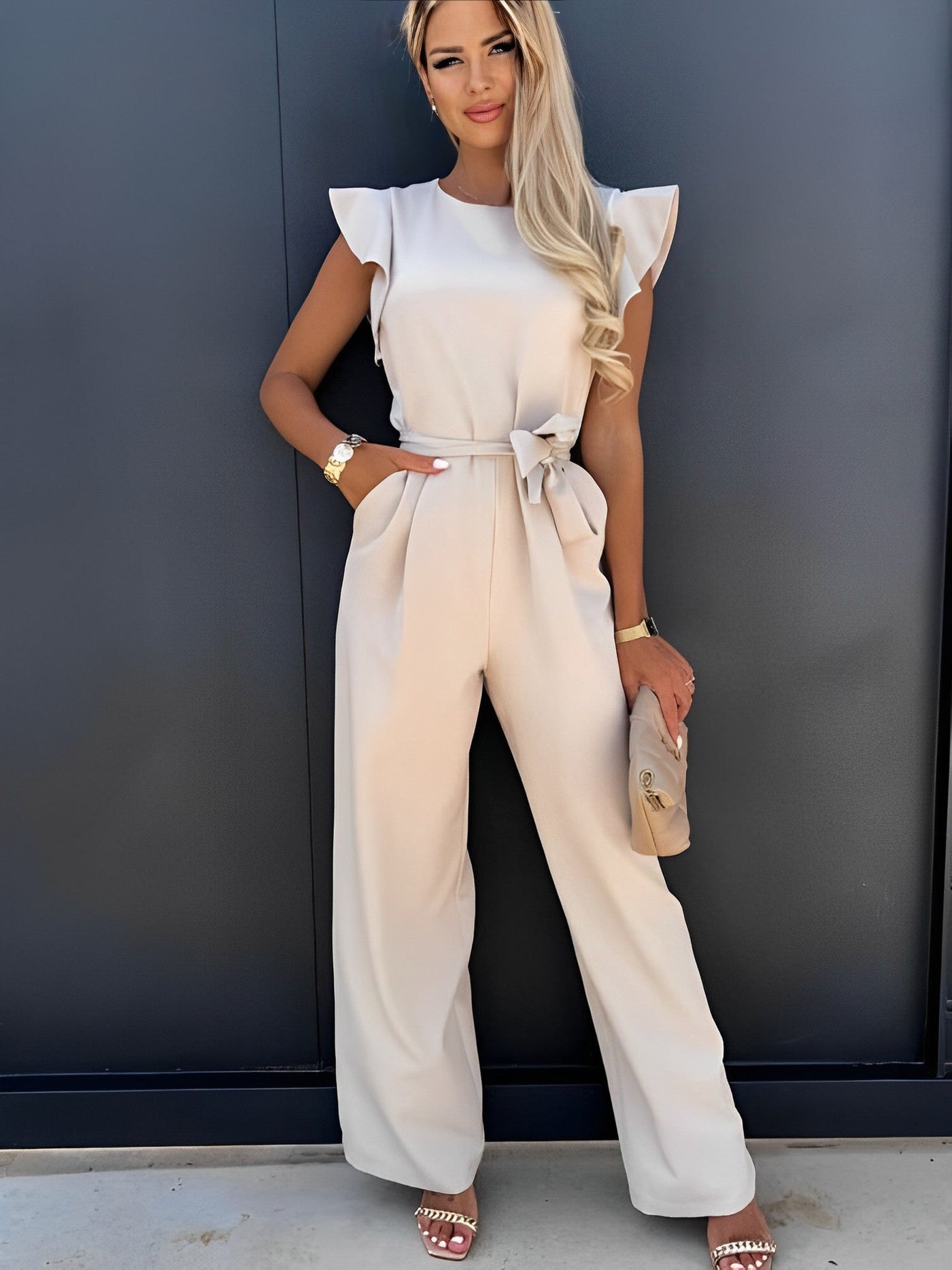 Veronica - Jumpsuit mit Rüschen-Gürtel