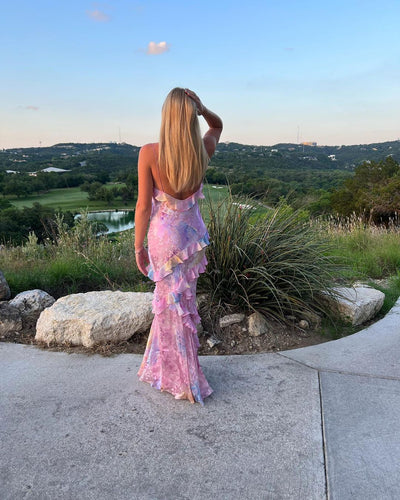 Elegantes ärmelloses Maxikleid – fließend, Sommerhochzeits-Kleid