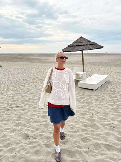 Damen Strickpullover – Oversize Pullover mit Strickmuster für stilvolle Outfits