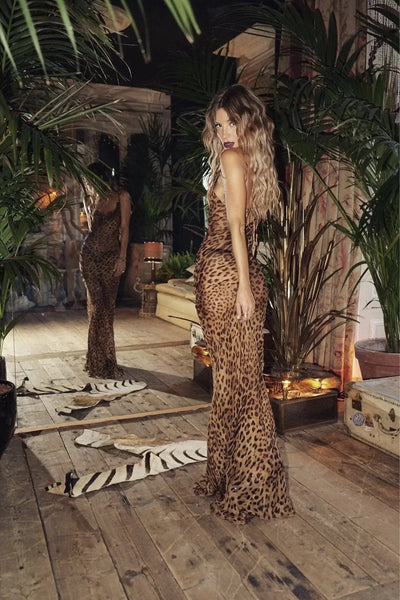 Theresia | Durchsehen Leopard-Maxikleid – Wild & Verführerisch