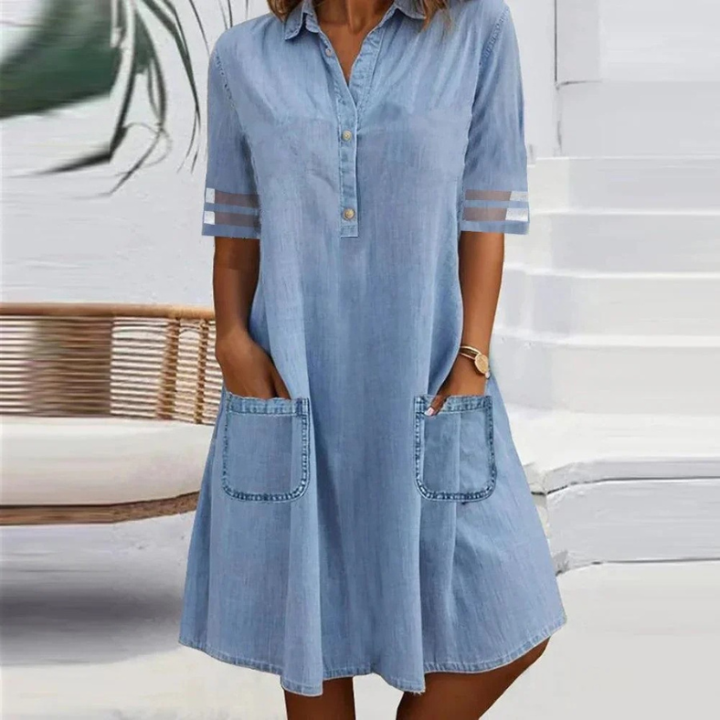 MIRAVO | Denim Mini-Kleid mit Seitentaschen