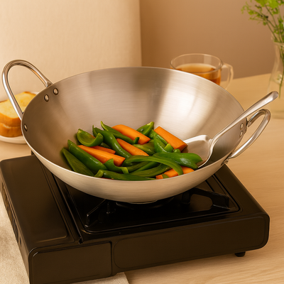 Stelvara | Edelstahlwok mit Doppelgriffen