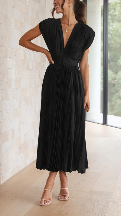 MIRAVO | Elegantes Plissiertes Maxikleid
