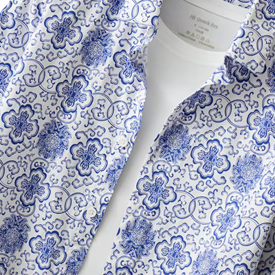 Anselm - Elegantes Hemd mit blauen Motiven