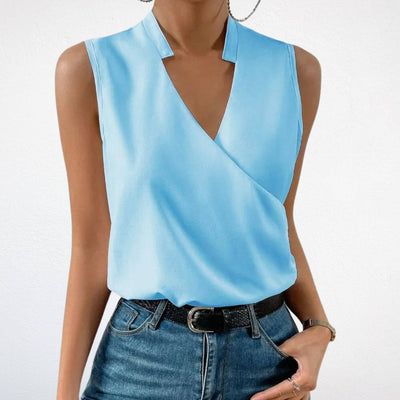 Marie – Ärmellose Bluse mit V-Ausschnitt