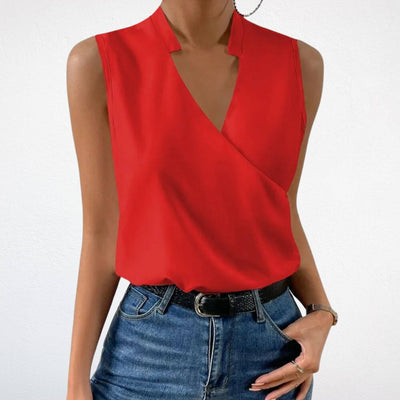 Marie – Ärmellose Bluse mit V-Ausschnitt