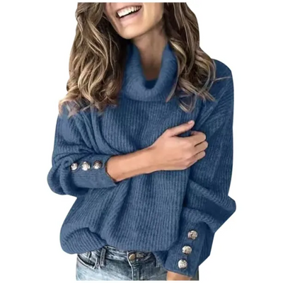 Übergroße Damen Rollkragenpullover