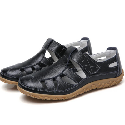 Katanah | Damen Flach Sandalen | Schwarz