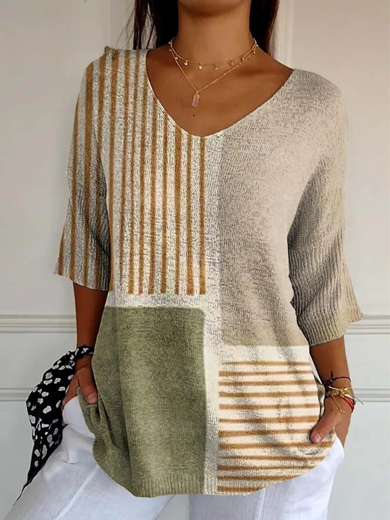 Bruna® | Damen Pullover mit abstraktem geometrischem Muster