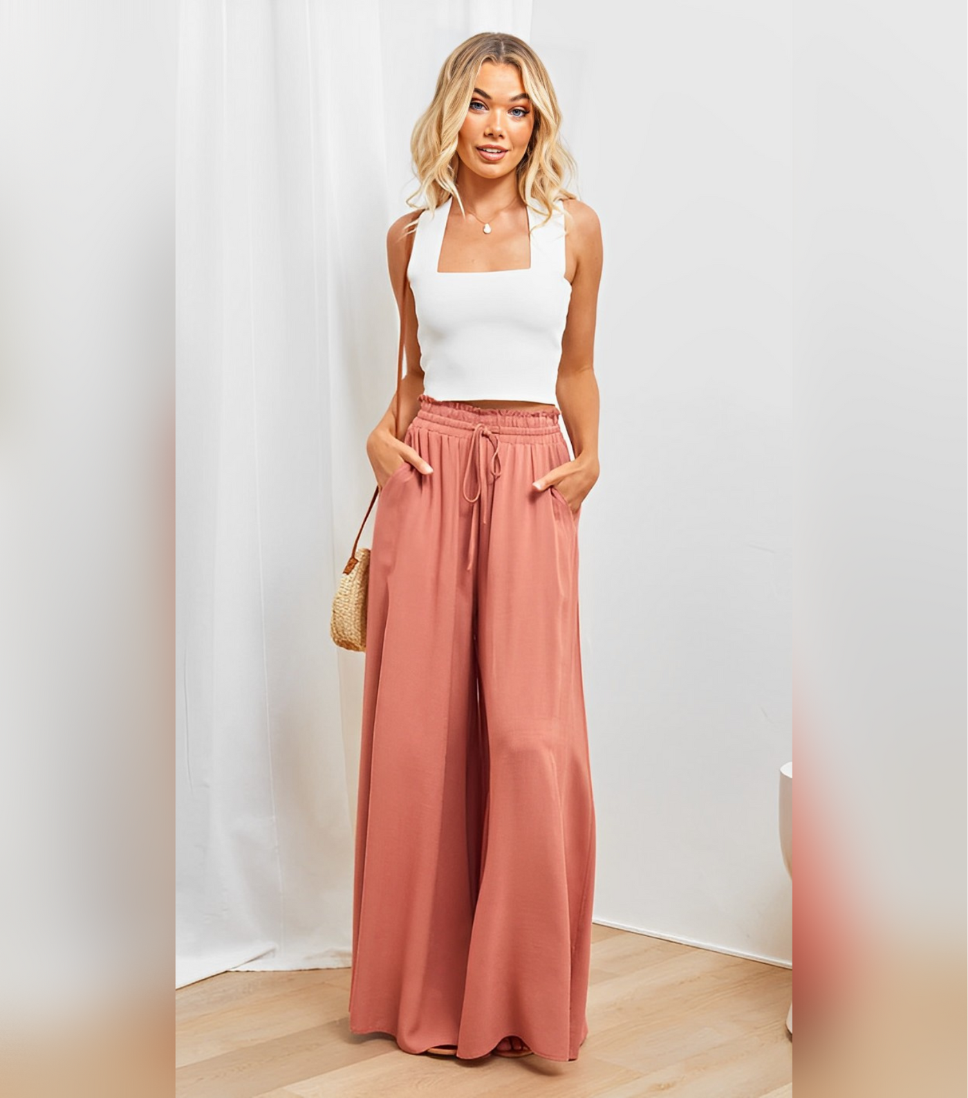 Jamie - Lockere, hochtaillierte Weitbeinhosen