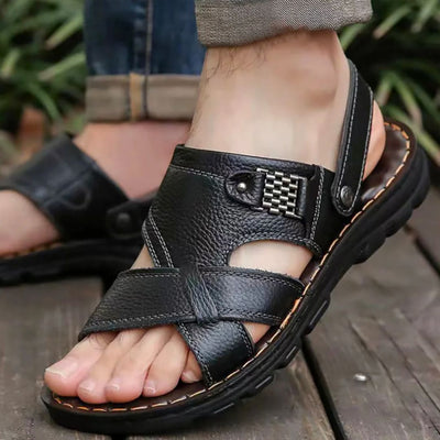 Vasil- stützende Sommersandalen aus Leder für Herren