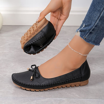 Velurette™ – Elegante Damen Loafer mit Schleifen-Design