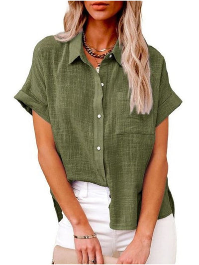 Janice - Leichte Bluse aus Baumwoll-Leinenstoff