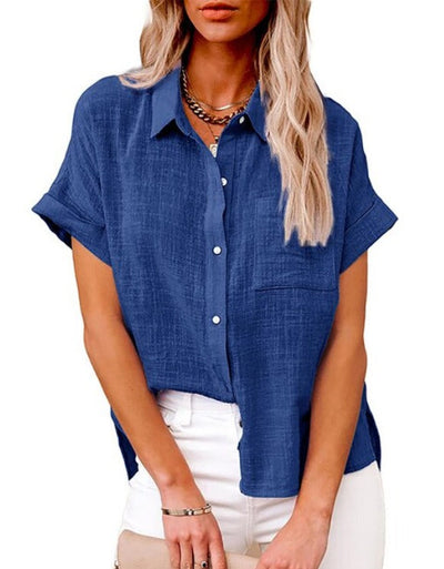 Janice - Leichte Bluse aus Baumwoll-Leinenstoff