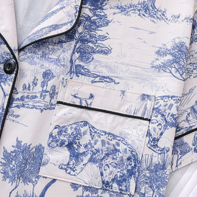 Damen Shorts Set mit Print und Kontrastbesatz – Sommer Co-ord