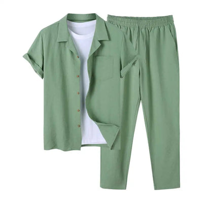 Zweiteiliges kurzärmeliges Hemd und Hose Set