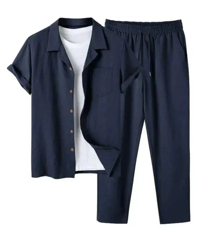 Zweiteiliges kurzärmeliges Hemd und Hose Set