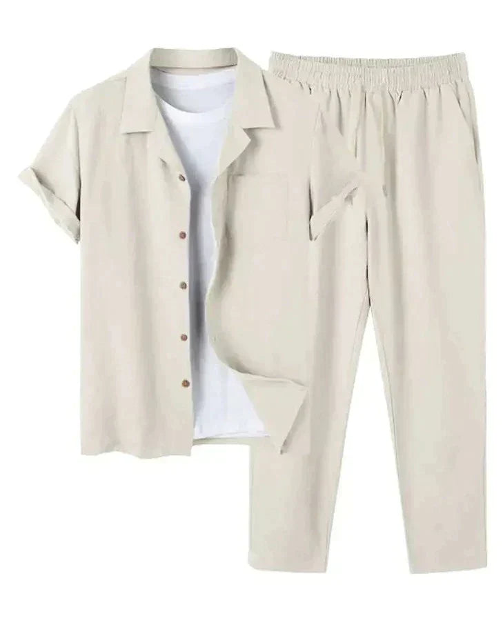 Zweiteiliges kurzärmeliges Hemd und Hose Set