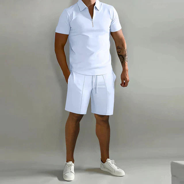 Milan - Polo mit Zip und Shorts-Set