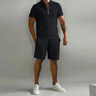 Milan - Polo mit Zip und Shorts-Set