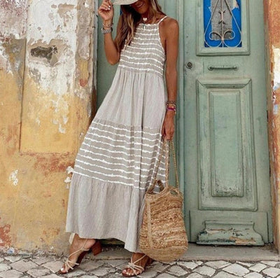 Vanessa – Gestreiftes Kleid mit Hängeneck für Frühling und Sommer