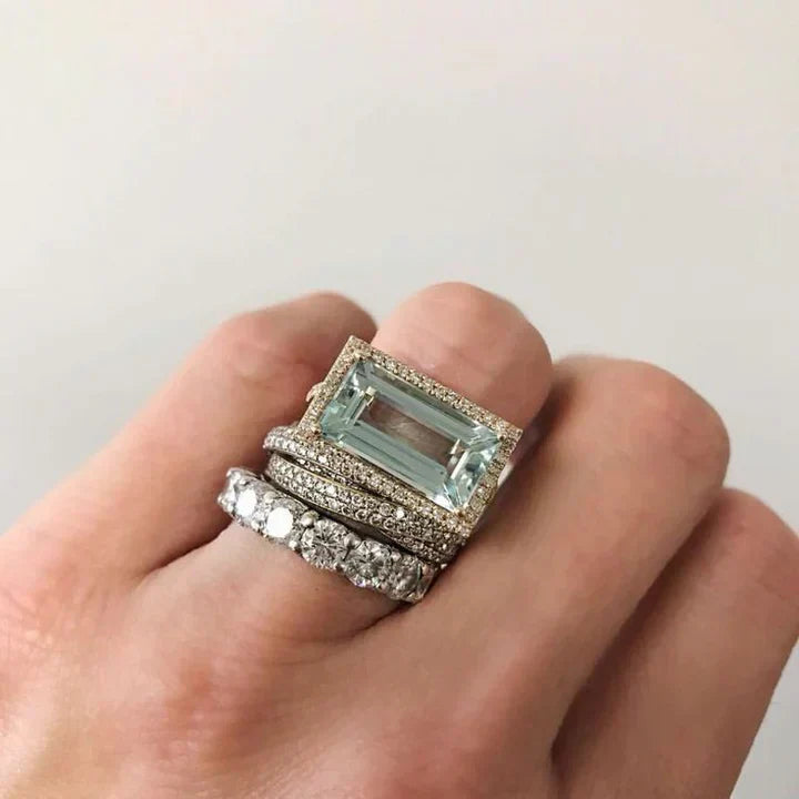 Vintage-Ring aus Silber und Türkis