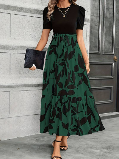 Penelope - Kleid mit Blumendruck und Rundhalsausschnitt