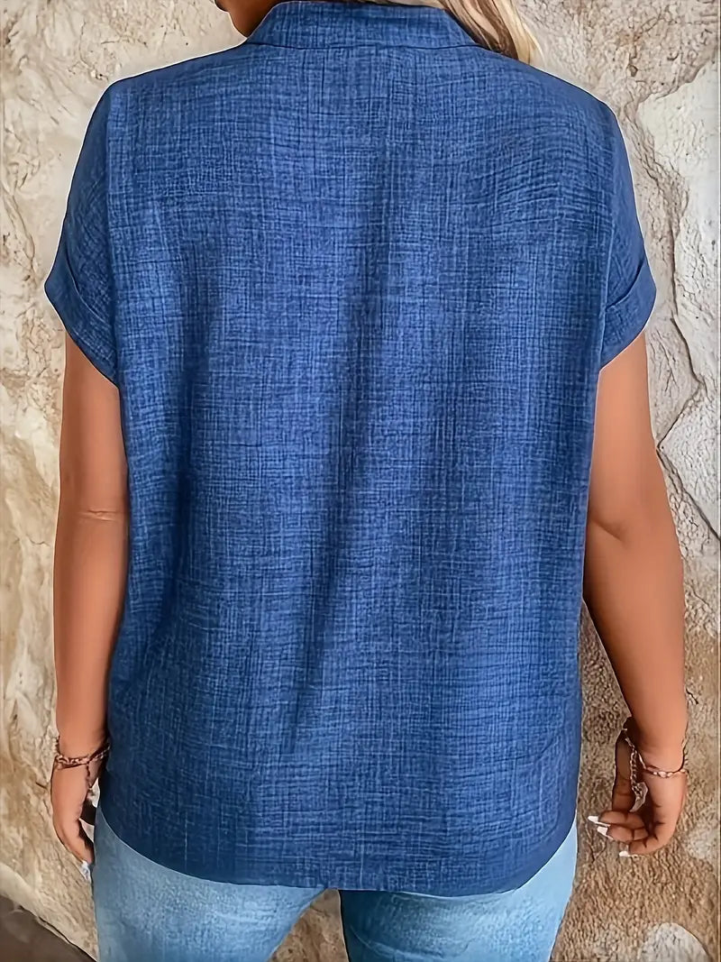 Rosabelle - Lässige Bluse Mit V Ausschnitt