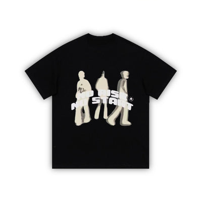 Rowan – Lockere Kurzarm-T-Shirt mit retro abstraktem Porträt