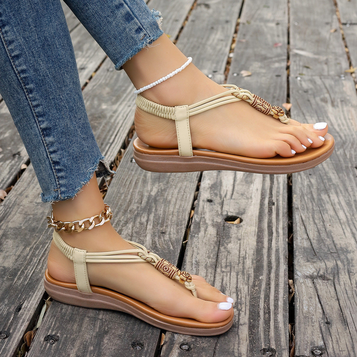 Robyn – Flache Damen Sandalen im Sommer-Roman-Stil