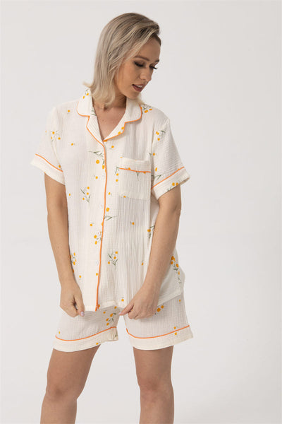 Sarah – Sommeranzug aus Baumwolle mit kurzen Ärmeln