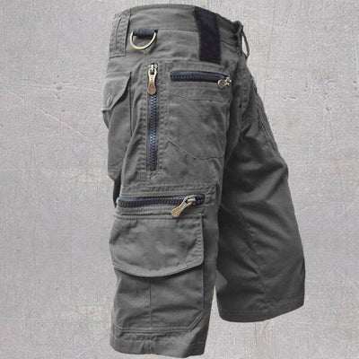 Herren Outdoor Cargo Shorts mit vielen Taschen und Reißverschlüssen – Bequeme Freizeit- und Arbeitsshorts